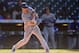 DENVER, CO - APRIL 9: Logan Forsythe #11 of the Los Angeles Dodgers hits an eighth inning leadoff single against the Colorado Rockies at Coors Field on April 9, 2017 in Denver, Colorado. (Photo by Dustin Bradford/Getty Images)