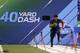 Texas A&M defensive end Myles Garrett runs a drill at the NFL football scouting combine in Indianapolis, Sunday, March 5, 2017. (AP Photo/Michael Conroy)