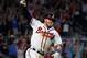 ATLANTA, GA - APRIL 17: Dansby Swanson #7 of the Atlanta Braves reacts after hitting a walk-off single to give the Braves a 5-4 win over the San Diego Padres in the ninth inning at SunTrust Park on April 17, 2017 in Atlanta, Georgia. (Photo by Kevin C. Cox/Getty Images)