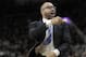 Memphis Grizzlies head coach David Fizdale during the second half in Game 2 of a first-round NBA basketball playoff series against the San Antonio Spurs, Monday, April 17, 2017, in San Antonio. San Antonio won 96-82.(AP Photo/Eric Gay)