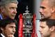 FILE PHOTO (EDITORS NOTE: GRADIENT ADDED - Image numbers 666204736,607529584502540908,612040098,496018146) In this composite image a comparision has been made between the four club managers Antonio Conte, Manager of Chelsea,Mauricio Pochettino, Manager of Tottenham Hotspur and Arsene Wenger, Manager of Arsenal with Josep Guardiola, Manager of Manchester City that are competing in the Emirates FA Cup Semi-Finals. Tottenham Hotspur and Chelsea meet on April 22, 2017 with Arsenal and Manchester City meeting on April 23, 2017 both taking place at Wembley Stadium.