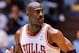 Chicago Bulls guard Michael Jordan (23) hustles downcourt on defense during an exhibition game against the Philadelphia 76ers on Friday, Oct. 24, 1997, at the Dean Smith Center in Chapel Hill, N.C. Jordan finished with 18 points and five assists in 24 minutes as the Bulls defeated the Sixers 113-101. (AP Photo/Karl DeBlaker)