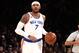 NEW YORK, NY - MARCH 29: Carmelo Anthony #7 of the New York Knicks handles the ball against the Miami Heat on March 29, 2017 at Madison Square Garden in New York City, New York. NOTE TO USER: User expressly acknowledges and agrees that, by downloading and or using this photograph, User is consenting to the terms and conditions of the Getty Images License Agreement. Mandatory Copyright Notice: Copyright 2017 NBAE (Photo by Nathaniel S. Butler/NBAE via Getty Images)