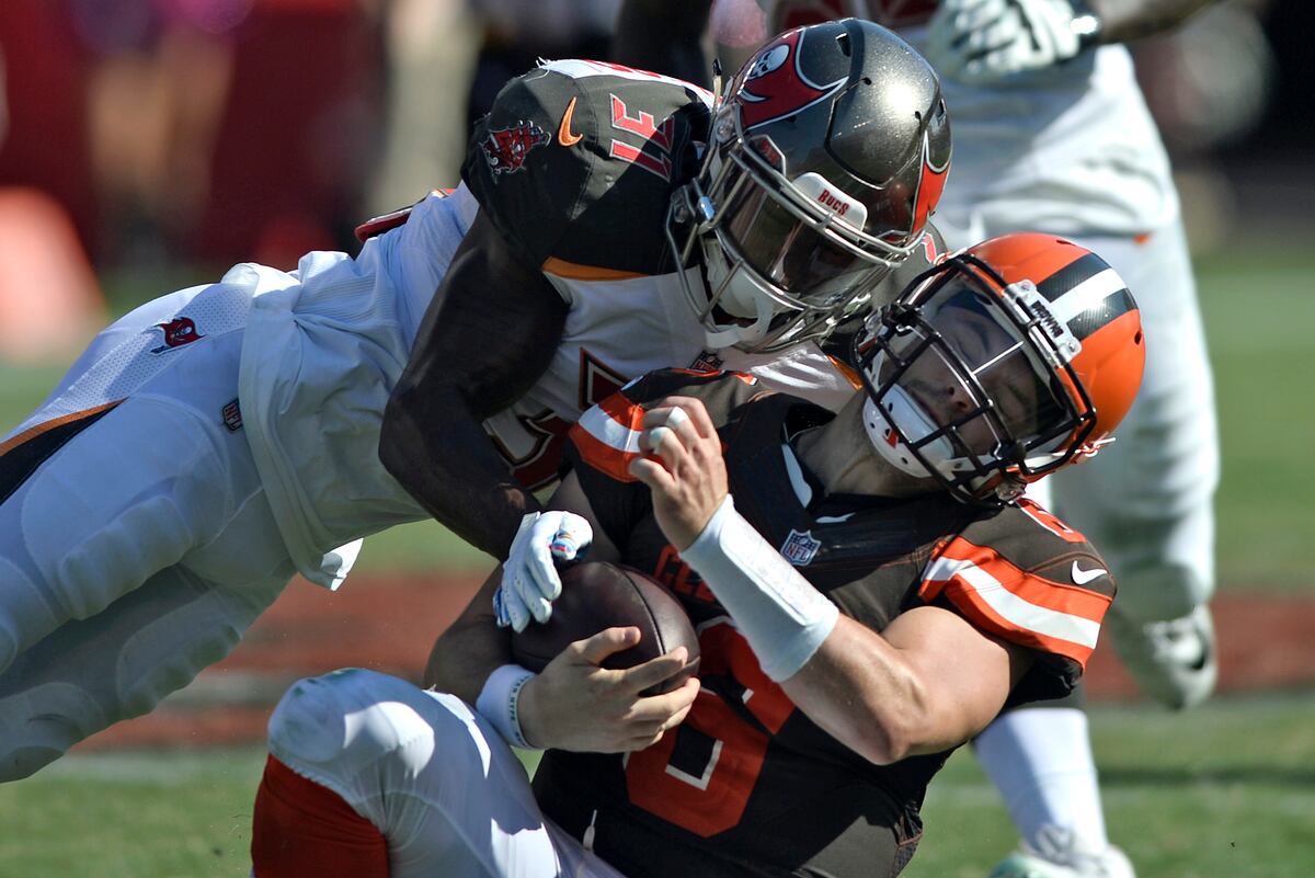 Jordan Whitehead Fined $26,739 for Helmet-to-Helmet Hit on Baker Mayfield