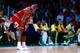 Chicago''s Michael Jordan rises above Cavaliers Larry Nance and John Wiliams during the Bulls'' 91-84 victory in the second round of the 1993 NBA playoffs. Mandatory Credit: Jonathan Daniel/ALLSPORT