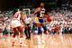 LOS ANGELES - 1987: Magic Johnson #32 of the Los Angeles Lakers dribbles the ball during an NBA game at the Great Western Forum in Los Angeles, California in 1987. (Photo by: Rick Stewart/Getty Images)