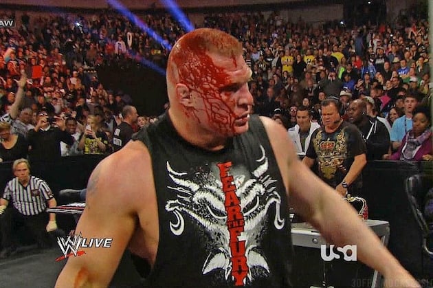 Brock Lesnar vs. Triple H and 10 Great WWE Angles Enhanced by Blood