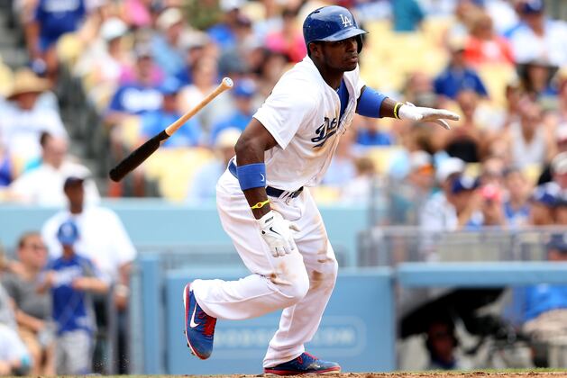 Handing out 1st-Half Awards to Los Angeles Dodgers Players