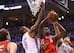 OKLAHOMA CITY, OK - APRIL 21: Terrence Jones #6 of the Houston Rockets attempts a shot against the Oklahoma City Thunder during Game One of the Western Conference Quarterfinals of the 2013 NBA Playoffs at Chesapeake Energy Arena on April 21, 2013 in Okla