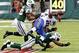 C.J. Spiller was bolted up again—this time by a rugged Jets run defense—and left with a thigh injury Sunday.