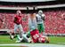 Georgia's Arthur Lynch flips into the end zone against North Texas.