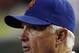 Terry Collins watches the game from the dugout.
