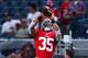 Eric Reid hauls in an interception.