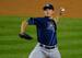 Matt Moore will pitch in his first playoff game Friday.