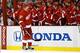 Samuelsson celebrates his goal in the first period of Wednesday's game against Buffalo.