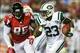 Mike Goodson gained 32 yards on three carries and added a nine-yard reception in his Jets debut.