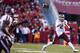 Johnny Manziel throws a pass against Arkansas.
