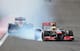 Sergio Perez suffered a puncture due to a flat spot