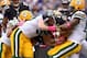 This was a common occurrence for Rice against the Packers, as he was constantly swallowed up by multiple defenders.