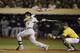 OAKLAND, CA - OCTOBER 10: Omar Infante