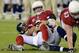 Carson Palmer is sacked by a Seattle defender in Week 7.