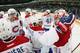 The Montreal Canadiens celebrate a victory.