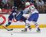 Montreal Canadiens defenseman Jarred Tinordi checks then-Toronto Maple Leafs forward Mikhail Grabovski.