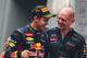 Adrian Newey celebrates yet another constructors' and drivers' double with Sebastian Vettel