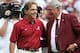 Alabama head coach Nick Saban (left) and former Alabama head coach Gene Stallings.