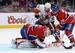 Carey Price covers the puck.