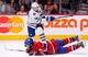 Brandon Prust blocks a shot against Toronto.