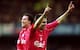 Celebrating scoring in the Merseyside derby.