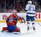 Montreal Canadiens goalie Carey Price stops a shot in front of Tampa Bay Lightning forward J.T. Brown.