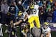 Good friends: Butt celebrates his first TD with Devin Funchess.