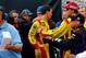 Joey Logano goes after Denny Hamlin at Bristol.
