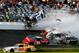 Kyle Larson showered parts and pieces in the crowd during a nasty crash to open the NASCAR Nationwide Series season.
