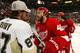 Sidney Crosby and Henrik Zetterberg shake hands after Game 7 of the 2009 Stanley Cup Final.