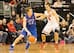 Aaron Craft applies ball pressure against American guard John Schoof.