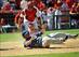 Chris Iannetta and J.P. Arencibia (on his back) are two catchers whom the Marlins can target in trades.