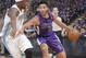 SACRAMENTO, CA - OCTOBER 30: Greivis Vasquez #10 of the Sacramento Kings drives to the basket against Ty Lawson #3 of the Denver Nuggets on October 30, 2013 at Sleep Train Arena in Sacramento, California. NOTE TO USER: User expressly acknowledges and agre
