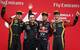 Grosjean's (right) "big f****** smile" on the podium in Korea.