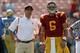 Sarkisian (left) has a reputation for mentoring great college quarterbacks.