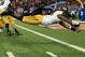 E.J. Gaines put an exclamation point on his fumble return by diving into the end zone.