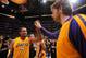 Xavier Henry and Pau Gasol of the L.A. Lakers