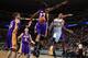 The L.A. Lakers try to play defense.