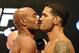 Anderson Silva (left) and Chris Weidman face off before their first fight at UFC 162.