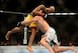 Silva attempts to defend a takedown against Chael Sonnen.