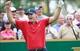 Jordan Spieth celebrates at the Presidents Cup.
