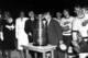 Jimmy Skinner kisses the Cup after Game 7 of the 1955 Stanley Cup Final.