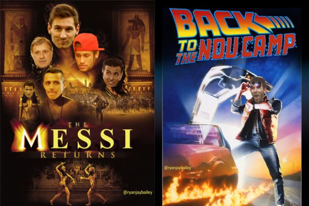 Movie Posters Announcing Lionel Messi's Return to Barcelona